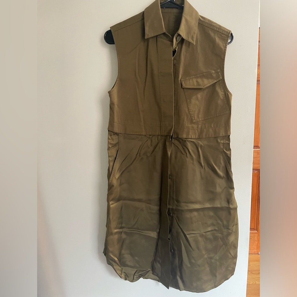 alexander wang green vest dress